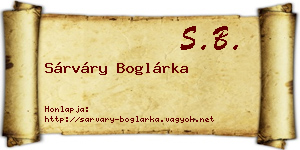 Sárváry Boglárka névjegykártya
