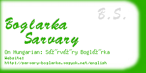 boglarka sarvary business card